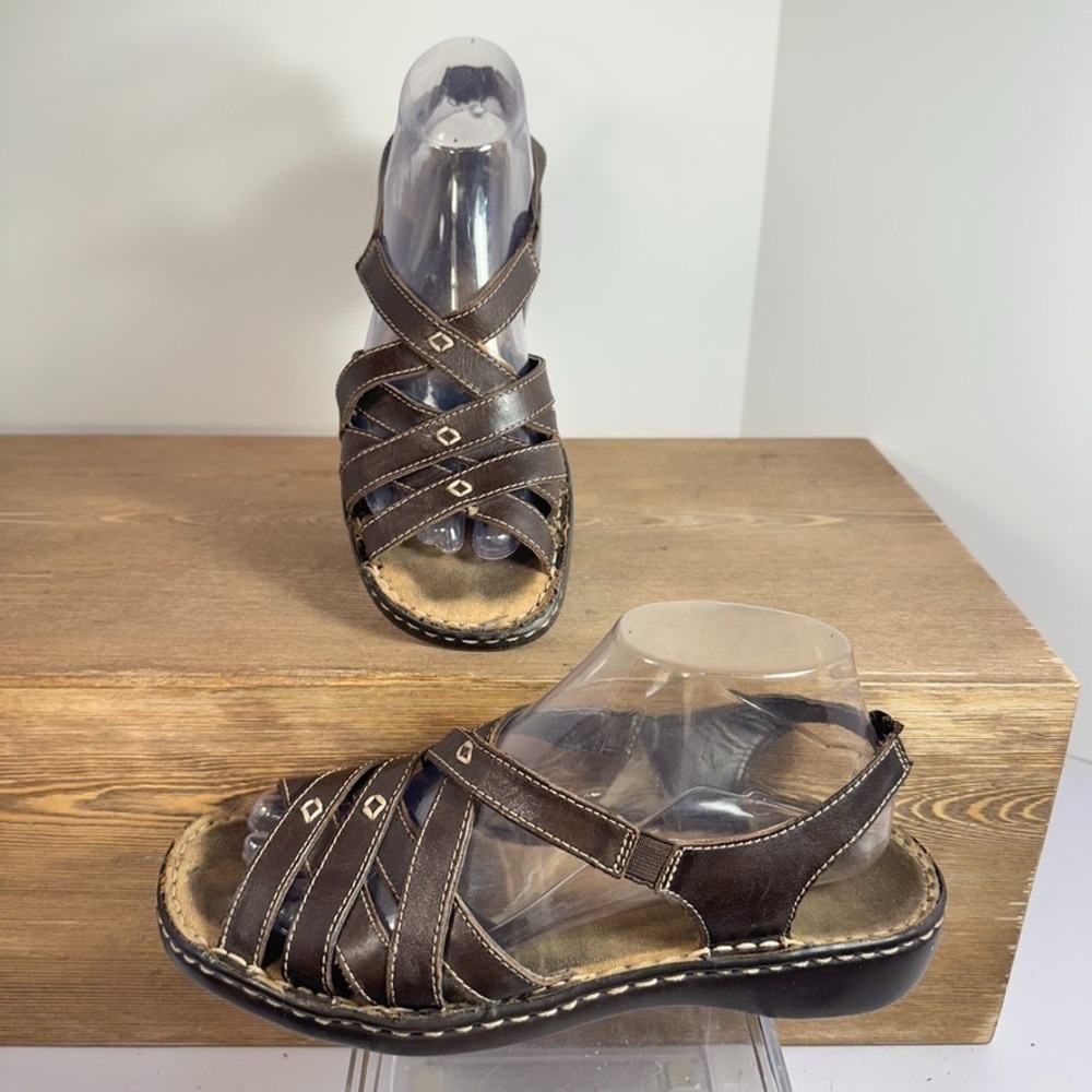 Naturalizer Craft Leather Strappy Fisherman Sandals Women 8.5 Woven Jesus Sandal